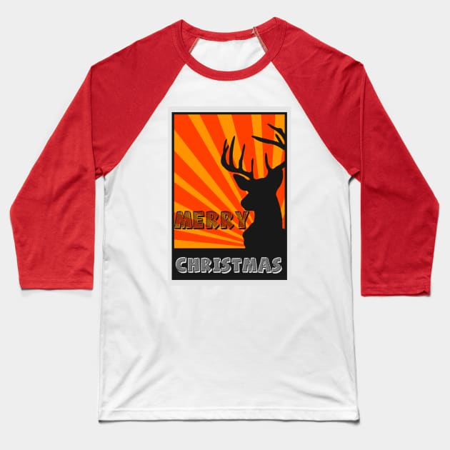 deer vintage, merry christmas Baseball T-Shirt by osvaldoport76